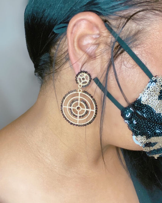 Beaded cluster dangle earrings